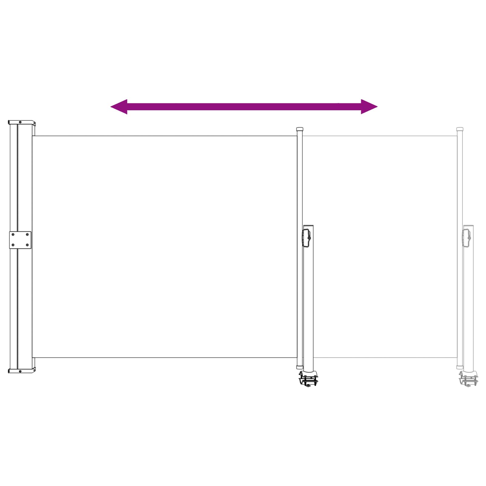 vidaXL Boczny Markiz 160 x 300 cm 100% poliester, żelazo, stal