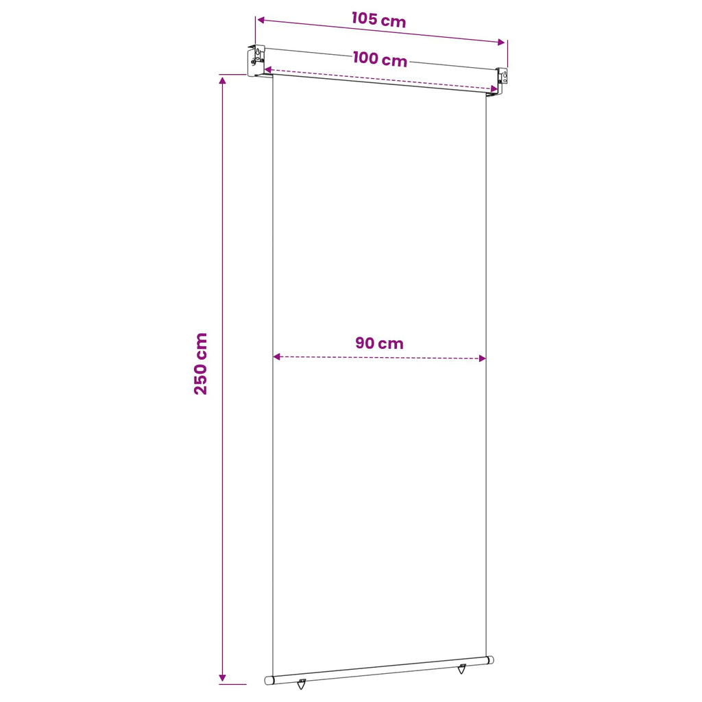 vidaXL Markiza boczna na balkon 100 x 250 cm