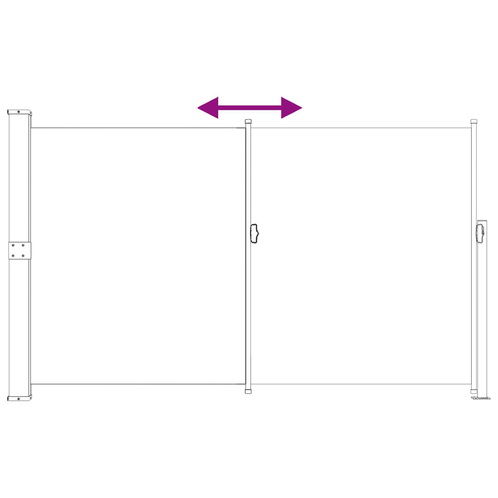 vidaXL Rozkładany boczny markiz 180 x 300 cm Poliester Prostokątny