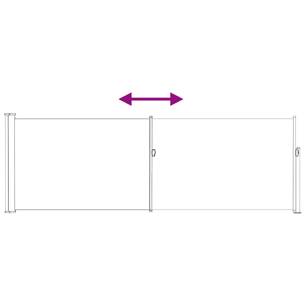 vidaXL Rozkładany boczny markiz Prostokątny 500 x 100 cm Poliester