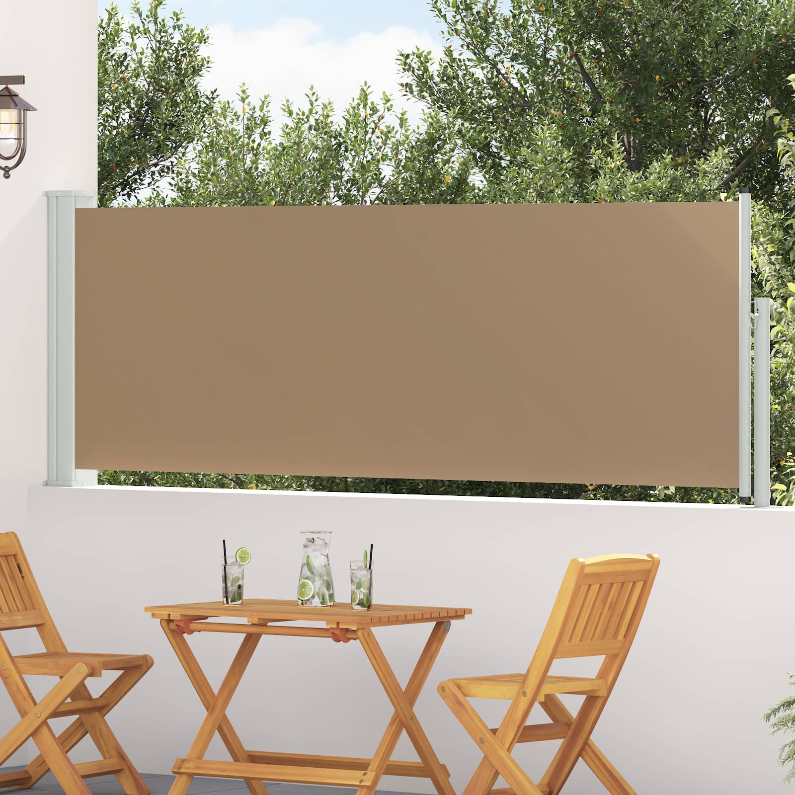 vidaXL Rozkładany boczny markiz 500 x 100 cm Poliester Prostokątny