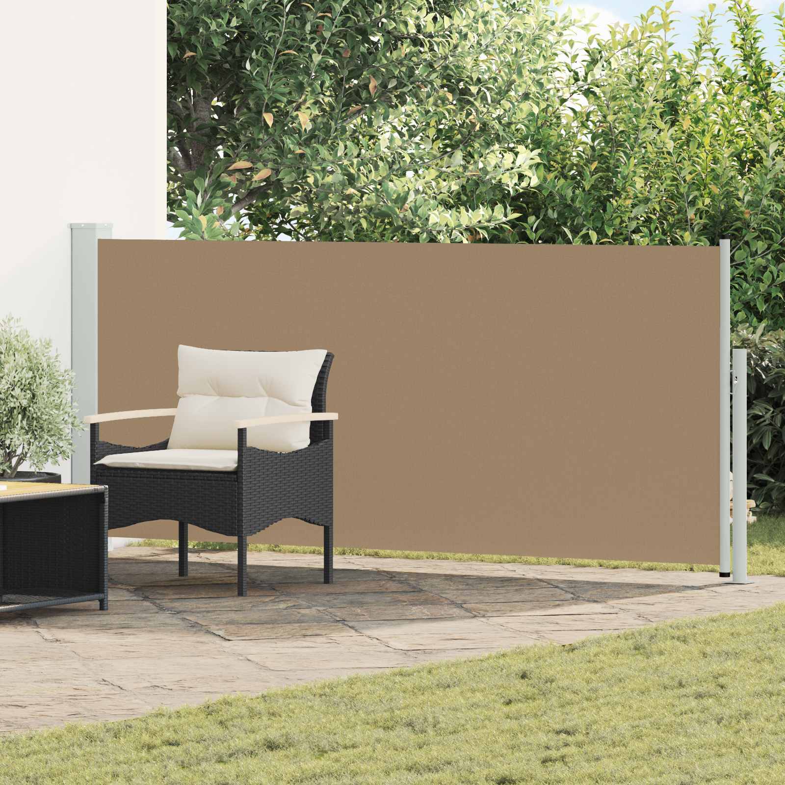 vidaXL Rozkładany boczny markiz 117 x 500 cm Poliester Prostokątny