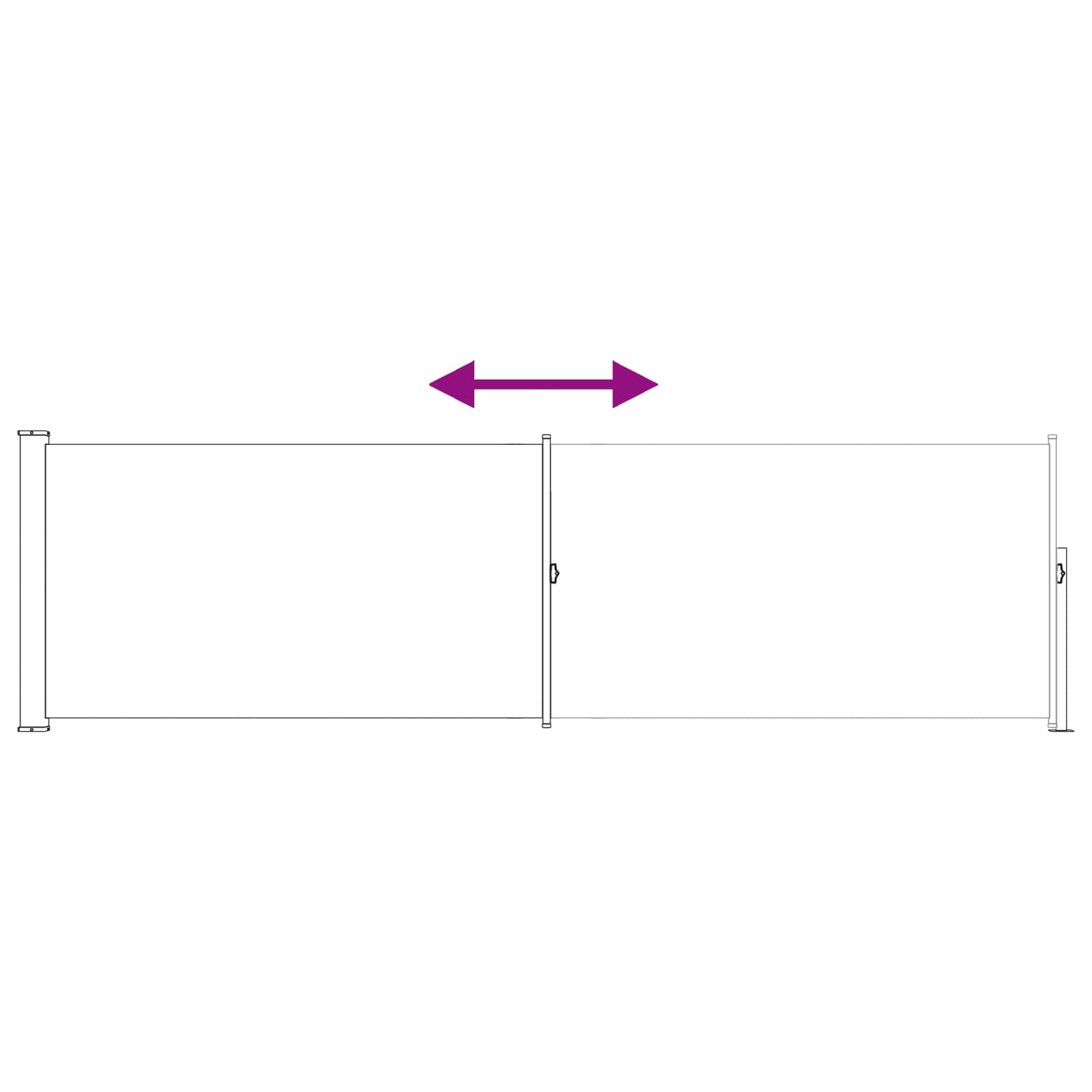 vidaXL Rozkładany boczny markiz 117 x 500 cm Poliester Prostokątny