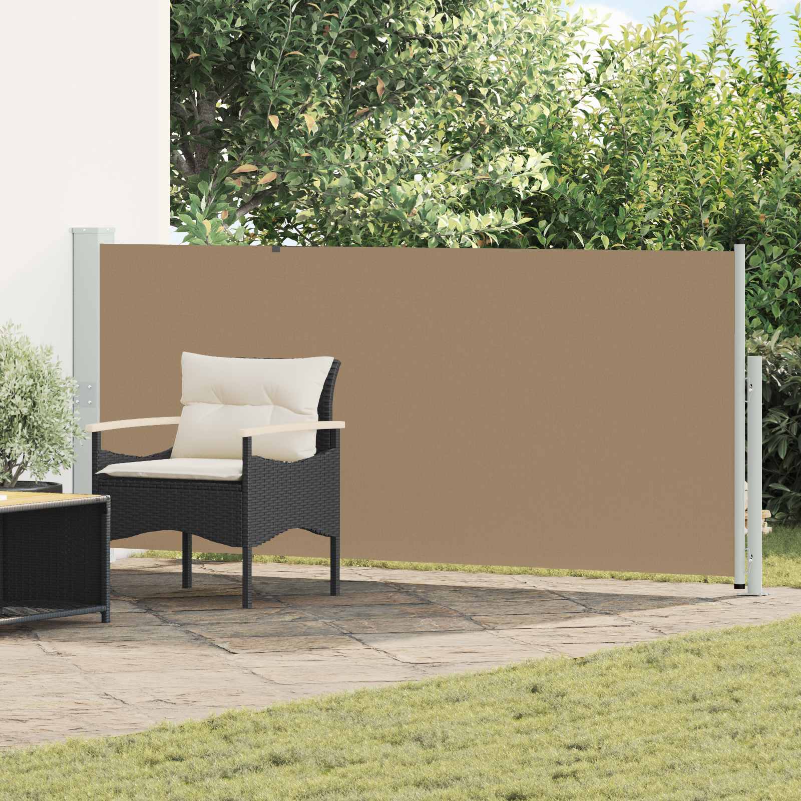 vidaXL Rozkładany boczny markiz 160 x 500 cm Poliester Prostokątny