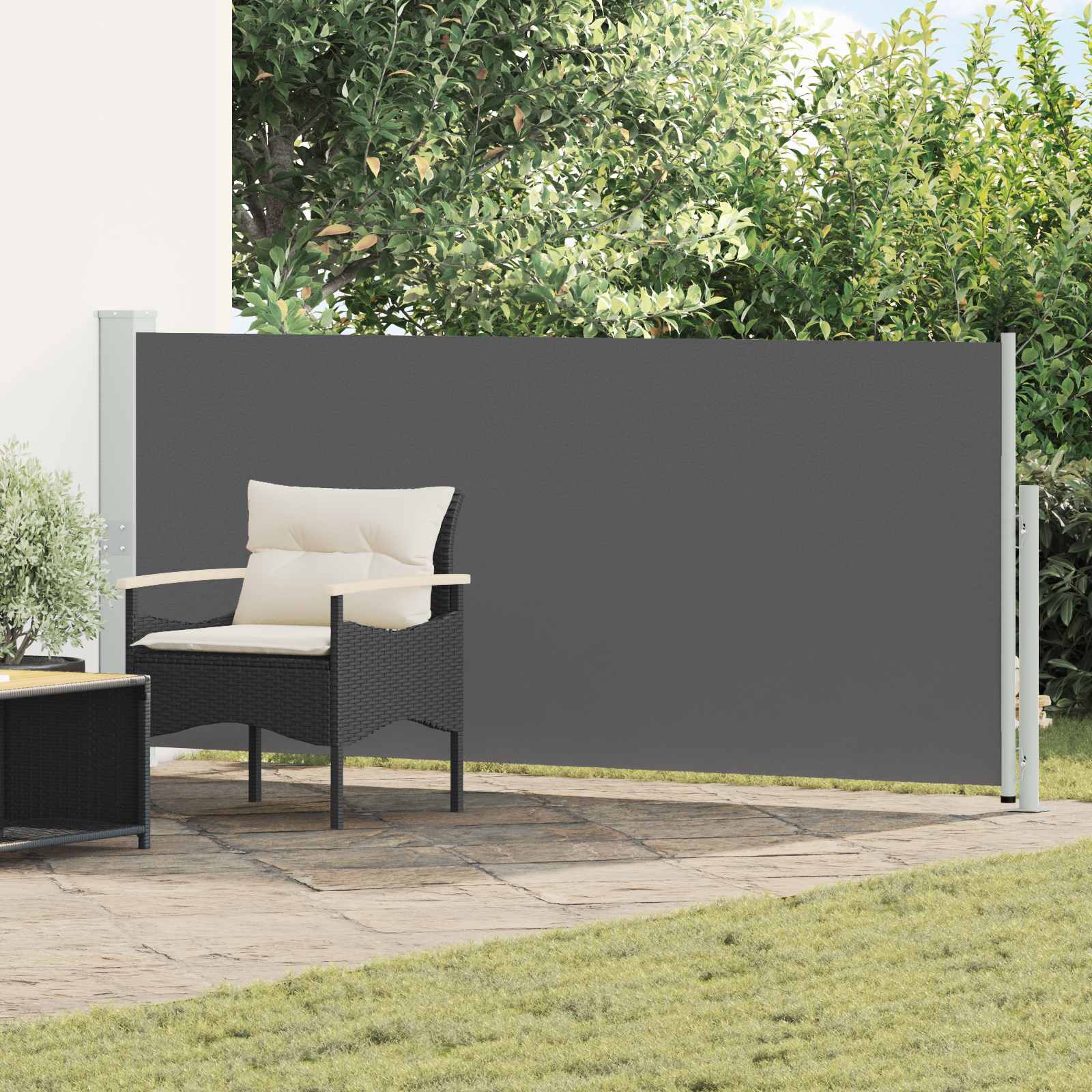 vidaXL Rozkładany boczny markiz 117 x 600 cm Poliester Prostokątny