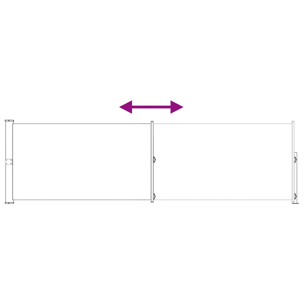 vidaXL Rozkładany boczny markiz 117 x 600 cm Poliester Prostokątny