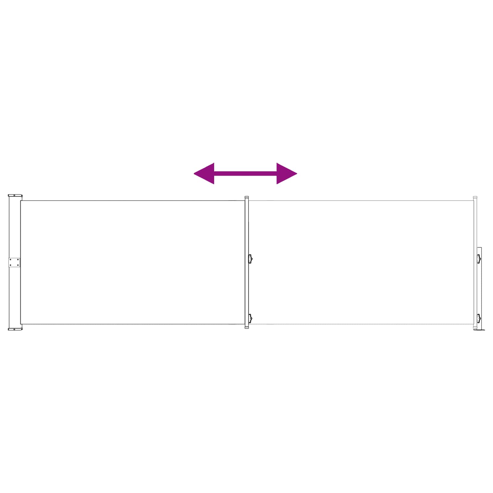 vidaXL Rozkładany boczny markiz 117 x 600 cm Poliester Prostokątny