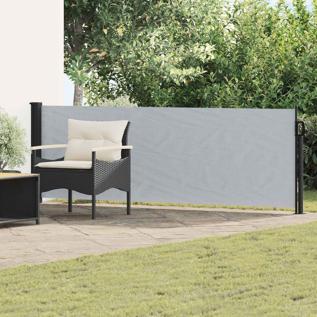 vidaXL Rozkładany boczny markiz Szary 300 x 100 cm Poliester