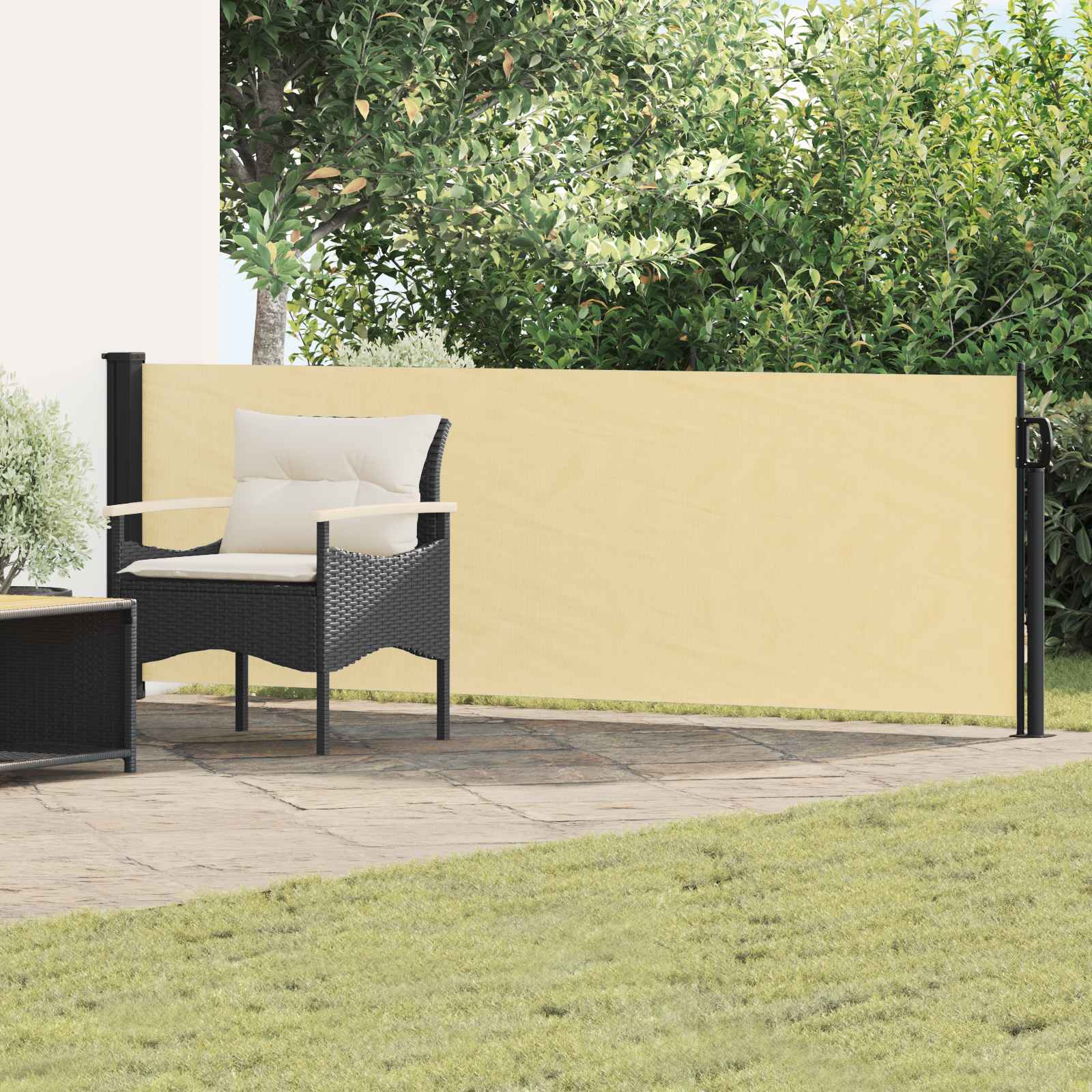 vidaXL Rozkładany boczny markiz piaskowy 300 x 100 cm Poliester