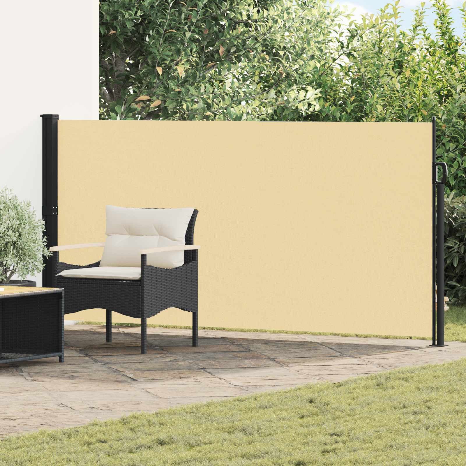 vidaXL Rozkładany boczny markiz 117 x 300 cm Poliester Prostokątny
