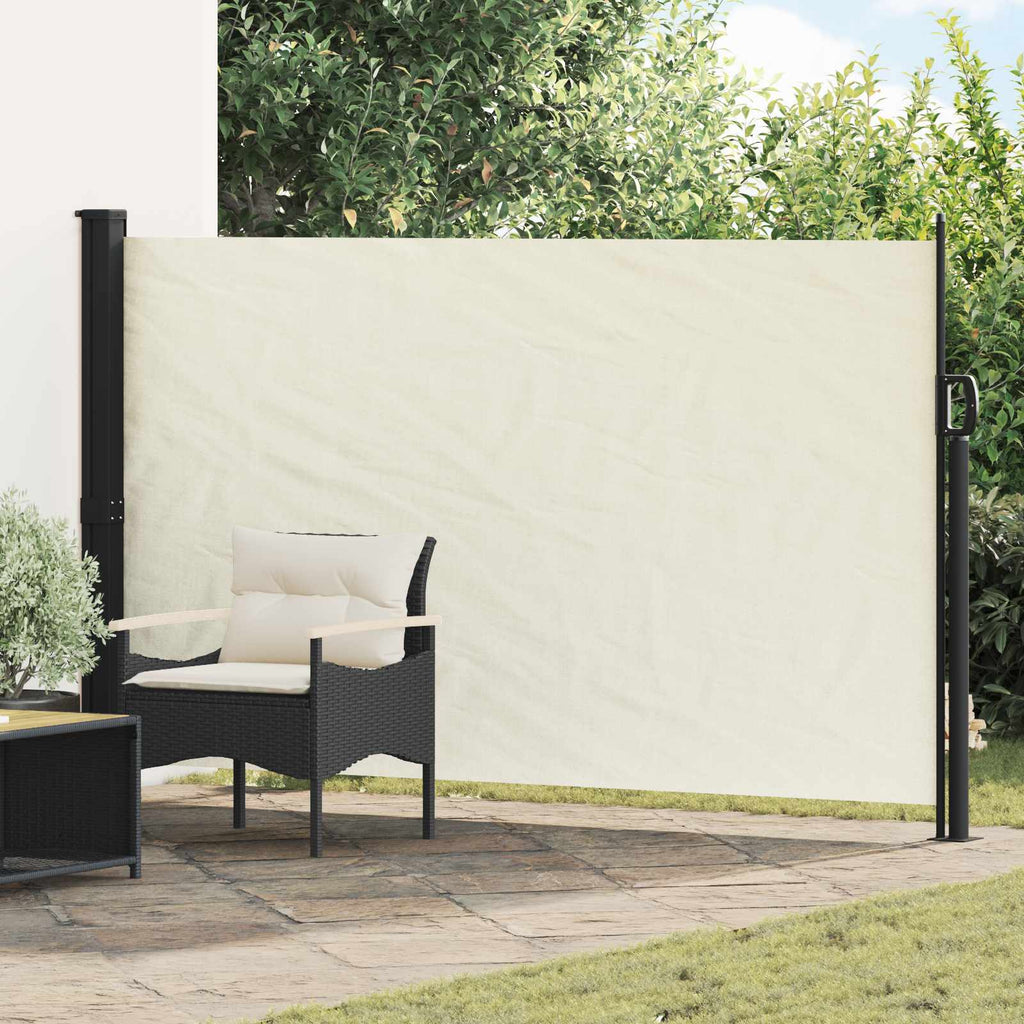 vidaXL Rozkładany boczny markiz kremowy 300 x 170 cm Poliester