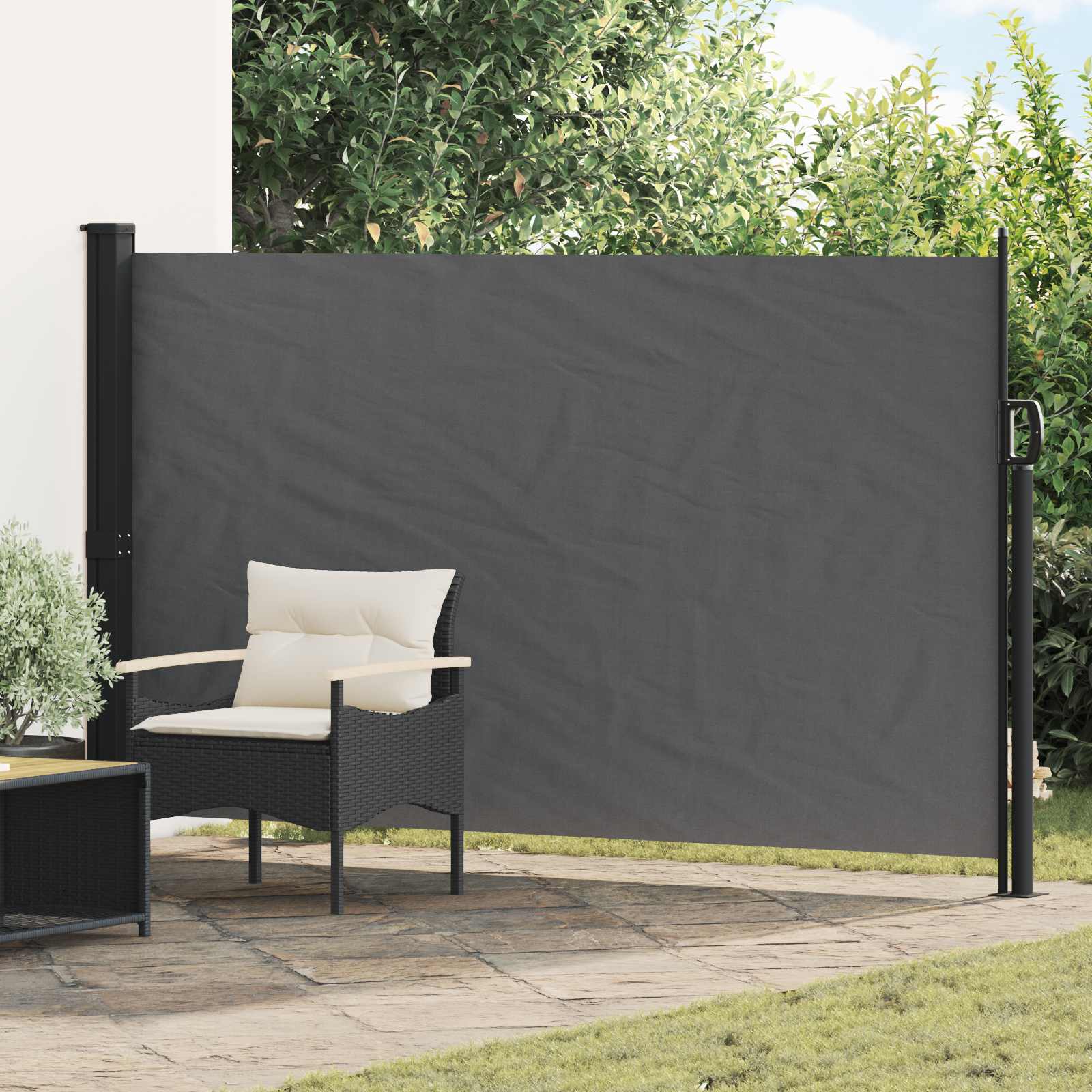 vidaXL Rozkładany boczny markiz antracytowy 300 x 170 cm Poliester