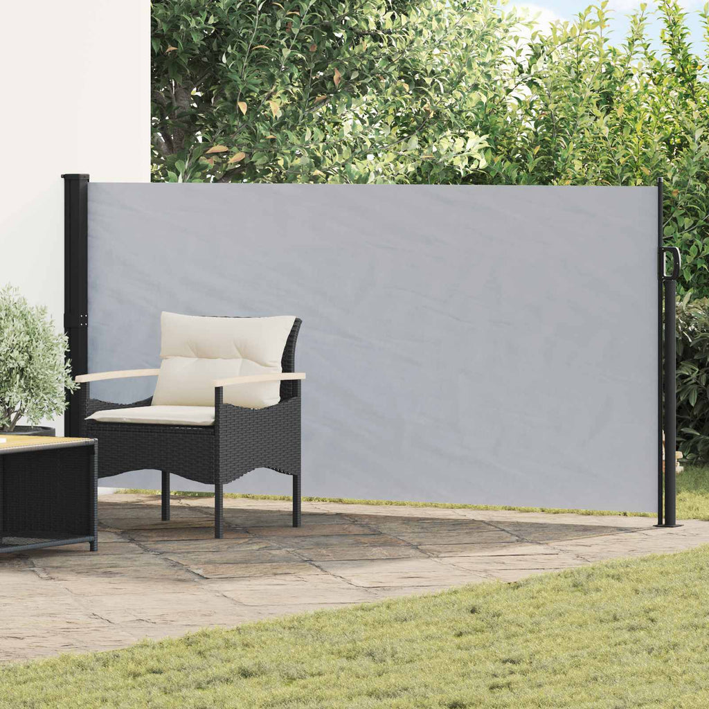 vidaXL Rozkładany boczny markiz Szary 500 x 140 cm Poliester