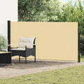 vidaXL Rozkładany boczny markiz piaskowy 500 x 140 cm Poliester