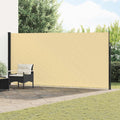vidaXL Rozkładany boczny markiz piaskowy 500 x 180 cm Poliester