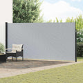 vidaXL Rozkładany boczny markiz Szary 500 x 200 cm Poliester
