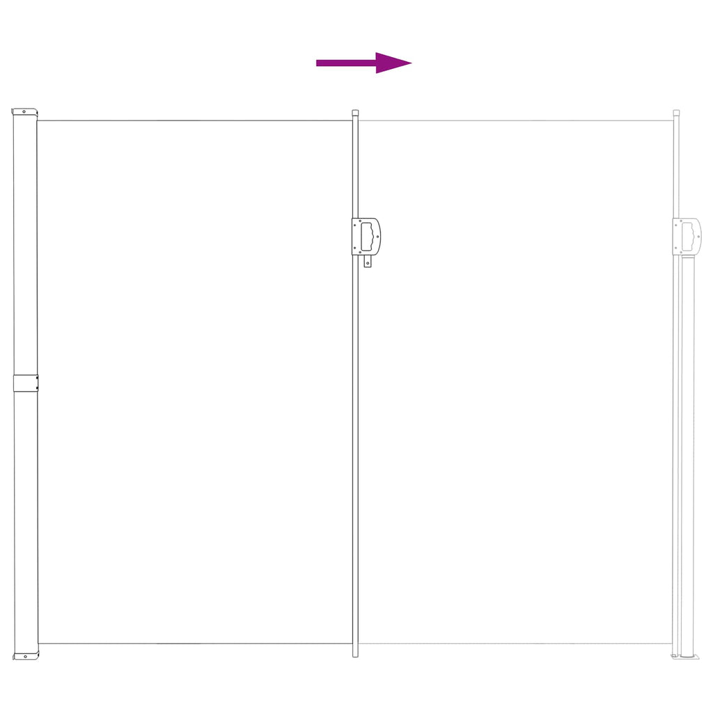 vidaXL Rozkładany boczny markiz Szary 500 x 200 cm Poliester