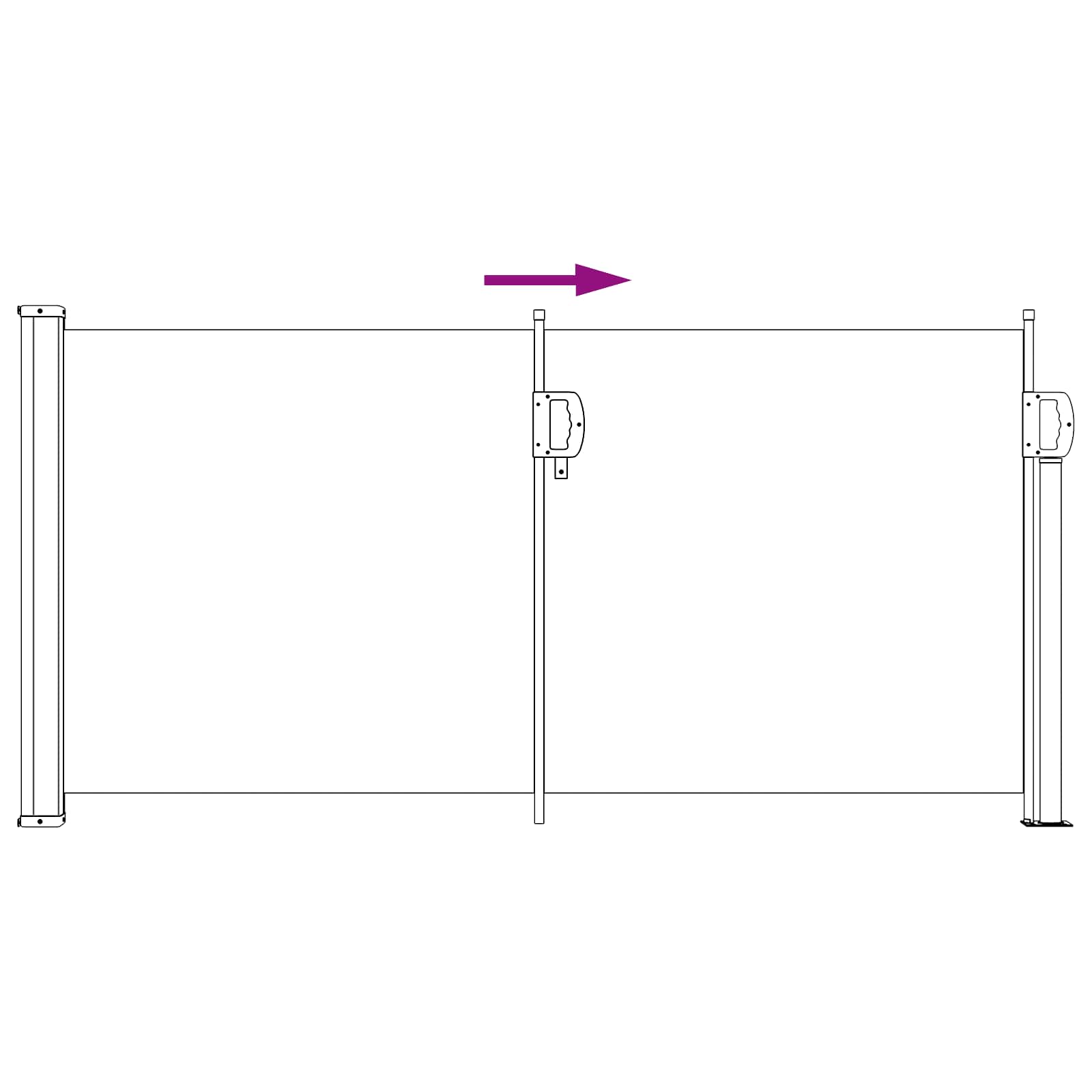 vidaXL Rozkładany boczny markiz Czarny 300 x 100 cm Poliester