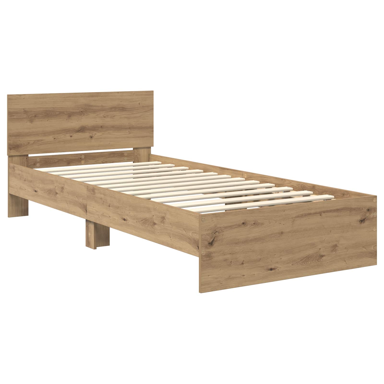 vidaXL Łóżko z ramą z LED Dąb artisian 80 x 200 cm Drewno inżynieryjne