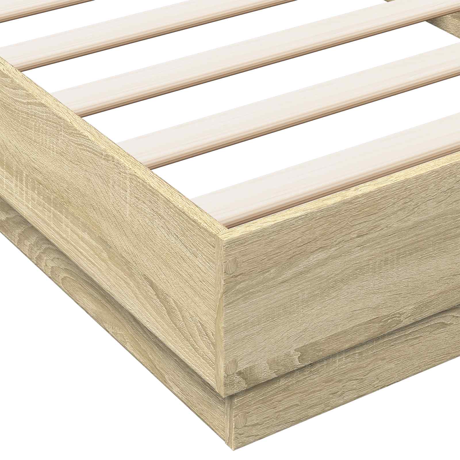 vidaXL Łóżko z ramą z LED dąb Sonoma 80 x 200 cm Drewno inżynieryjne