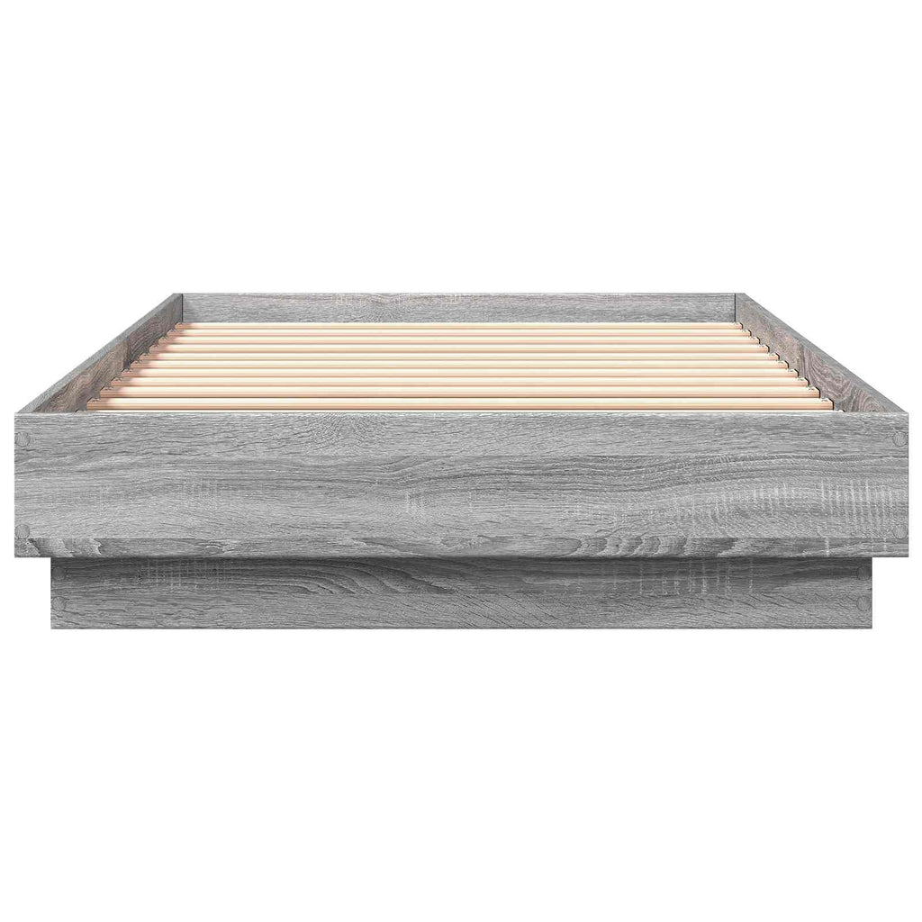 vidaXL Łóżko z ramą z LED Szary Sonoma 80 x 200 cm Drewno inżynieryjne