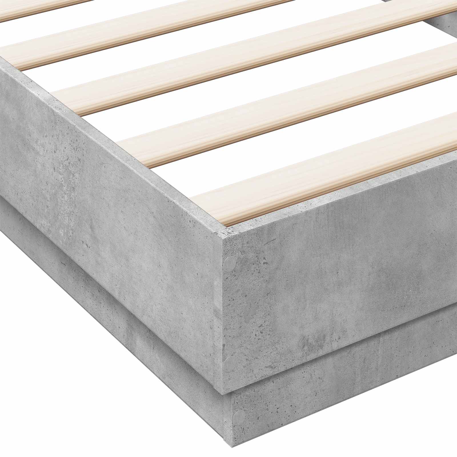 vidaXL Łóżko z ramą z LED Betonowy szary 80 x 200 cm
