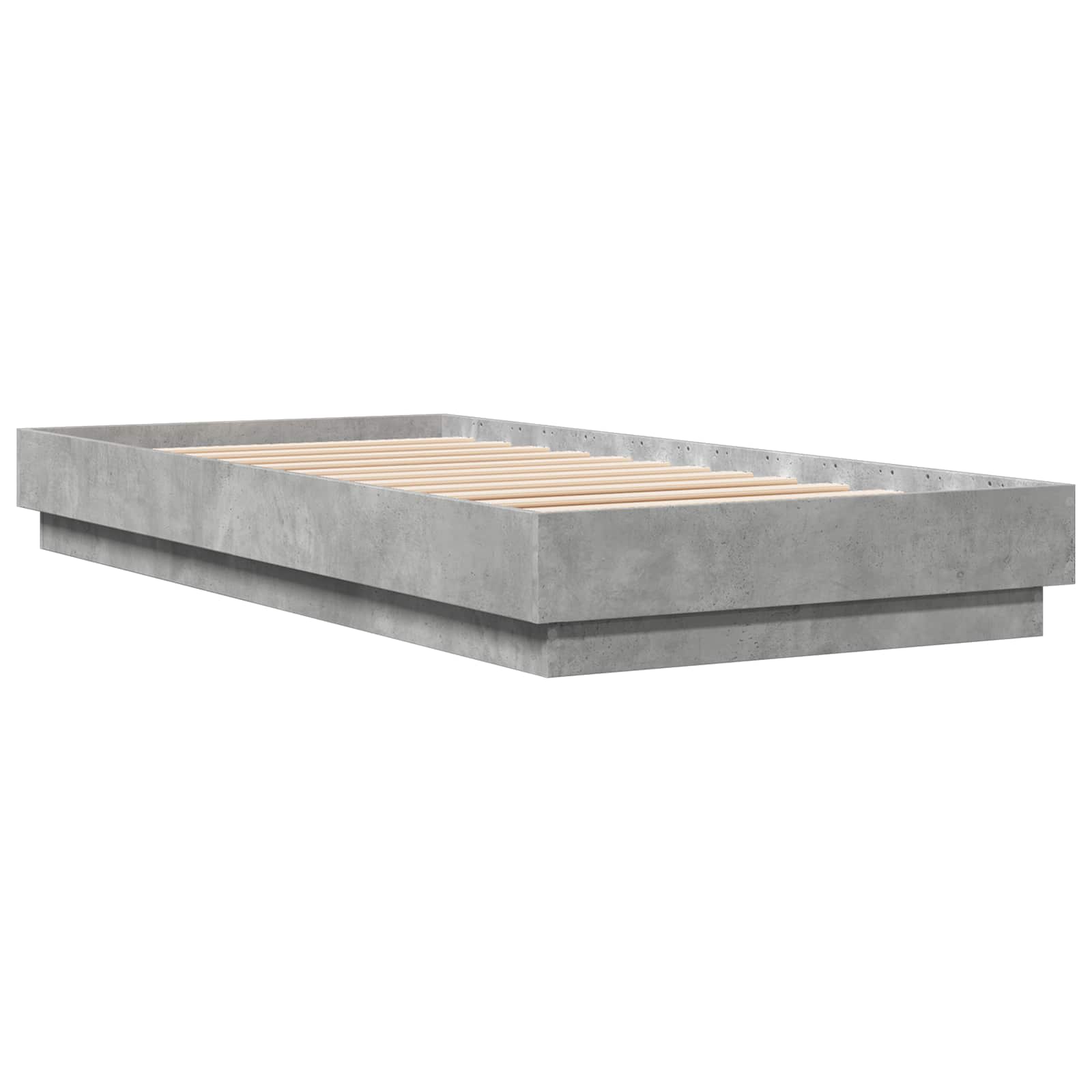 vidaXL Łóżko z ramą z LED Betonowy szary 80 x 200 cm