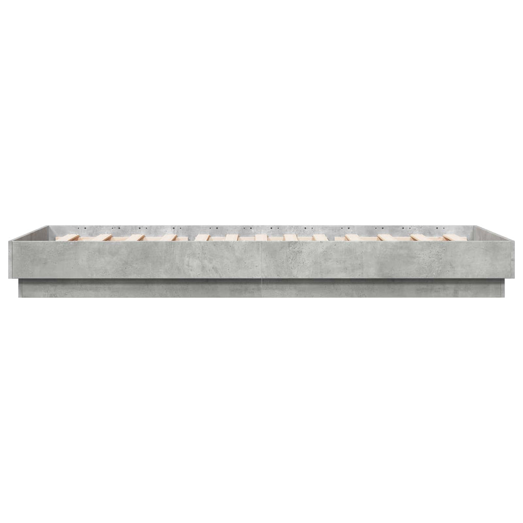 vidaXL Łóżko z ramą z LED Betonowy szary 80 x 200 cm