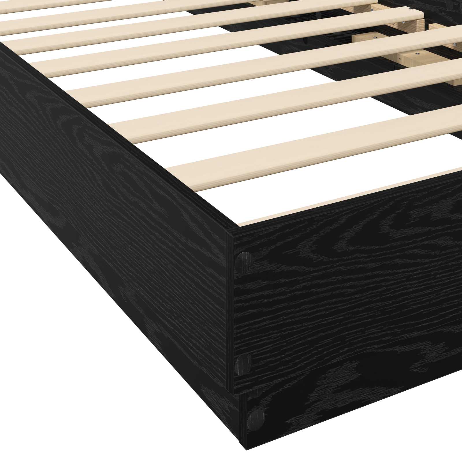 vidaXL Łóżko z ramą z LED Czarny dąb 80 x 200 cm Drewno inżynieryjne