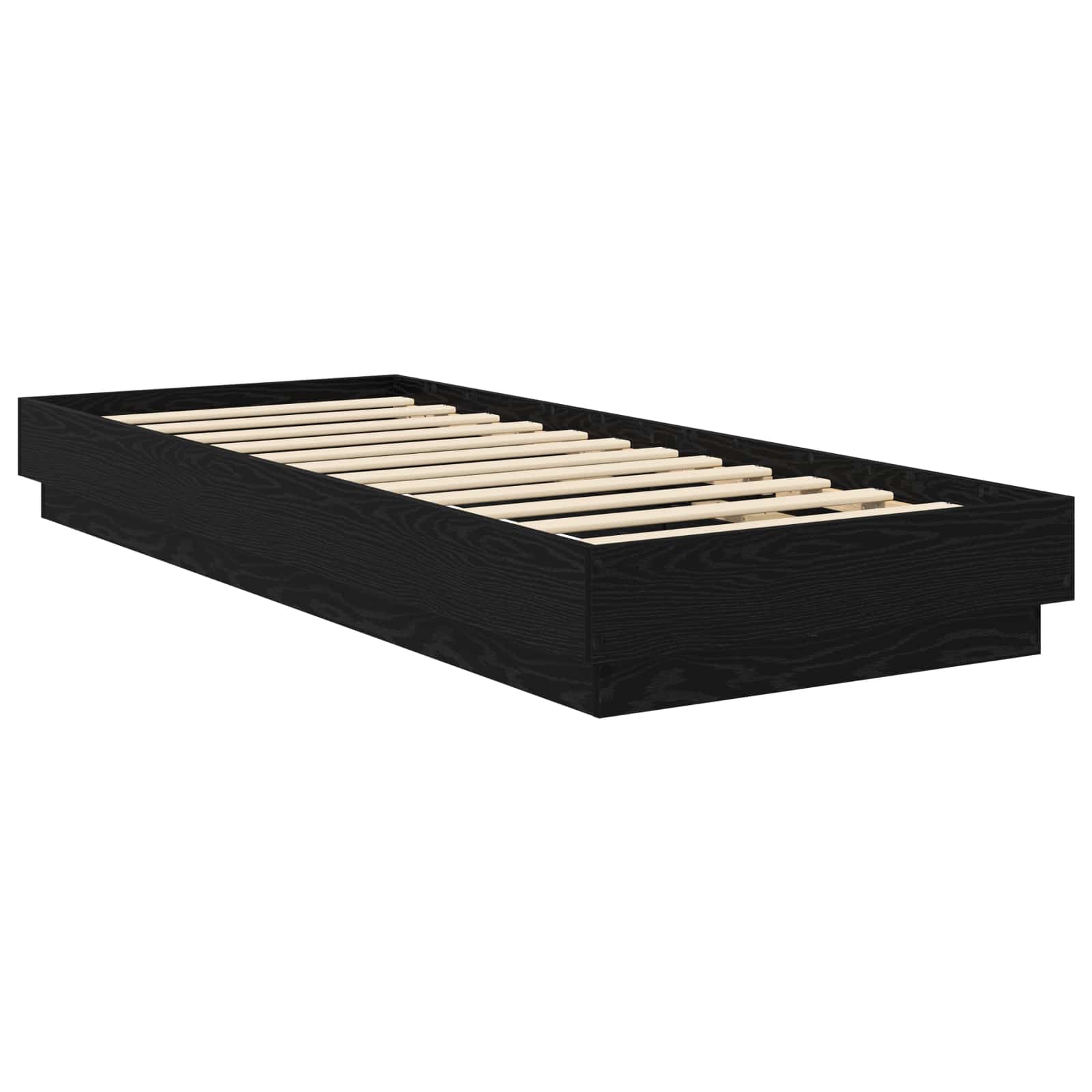 vidaXL Łóżko z ramą z LED Czarny dąb 80 x 200 cm Drewno inżynieryjne
