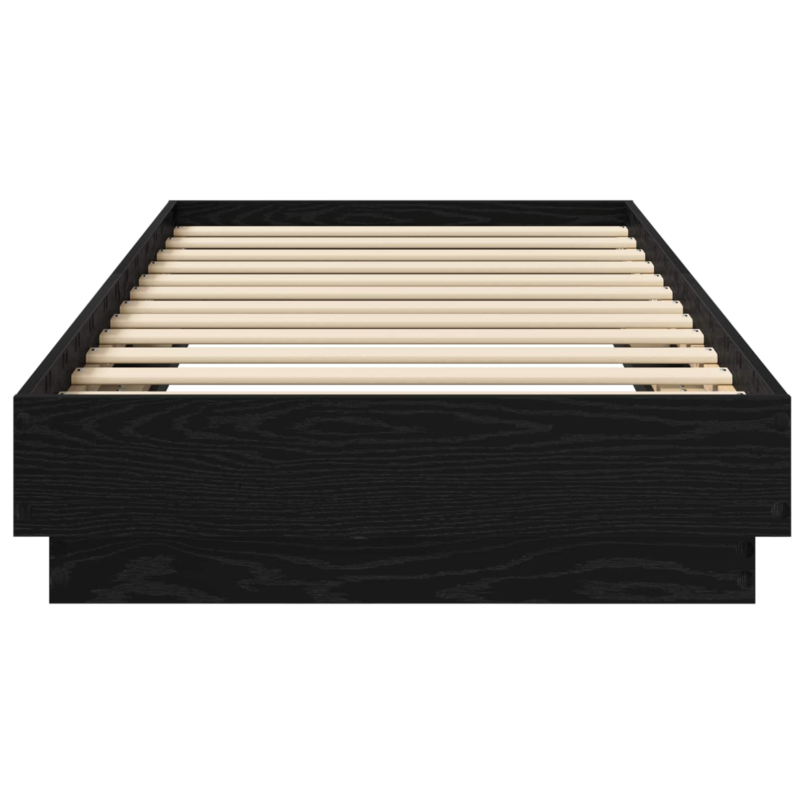 vidaXL Łóżko z ramą z LED Czarny dąb 80 x 200 cm Drewno inżynieryjne