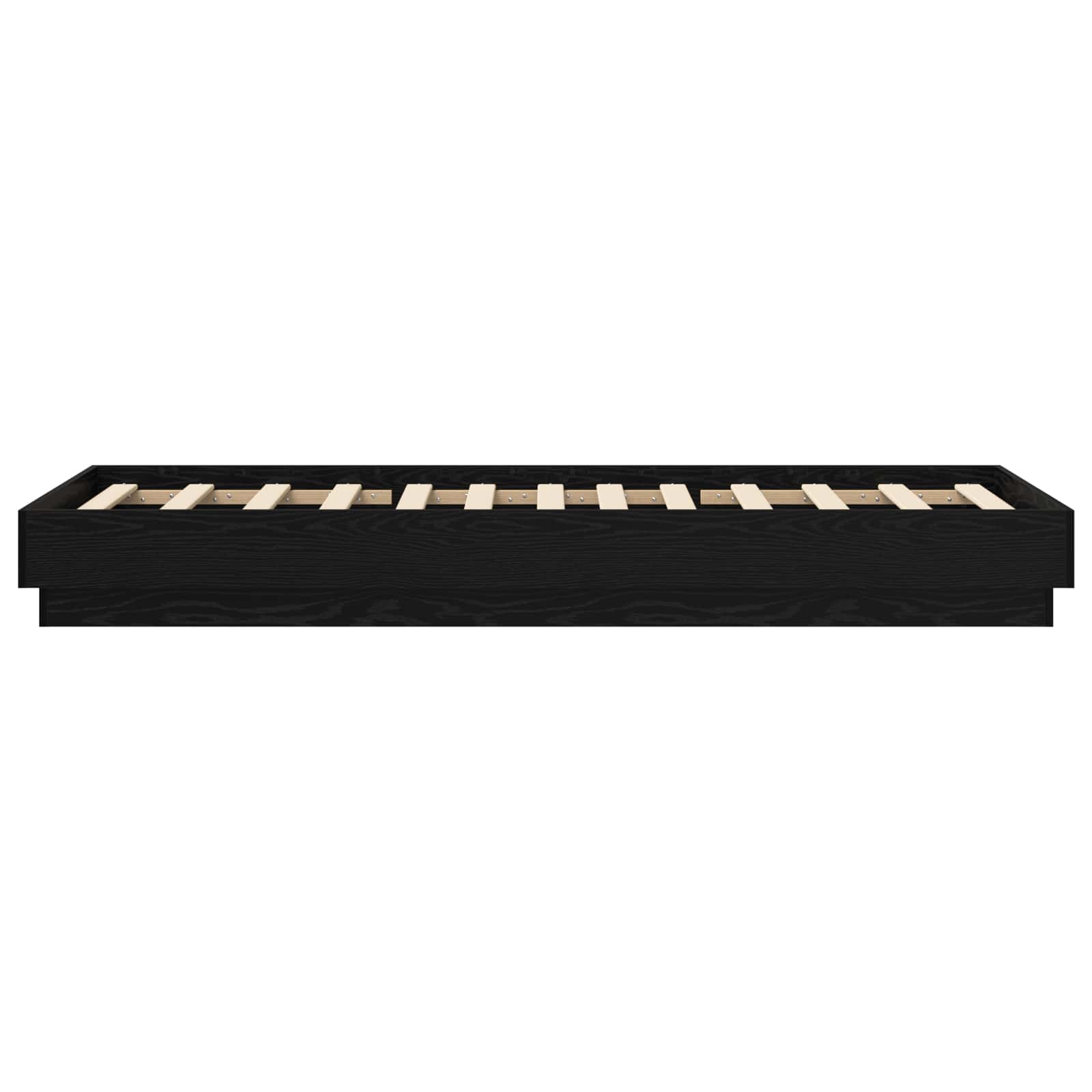 vidaXL Łóżko z ramą z LED Czarny dąb 80 x 200 cm Drewno inżynieryjne