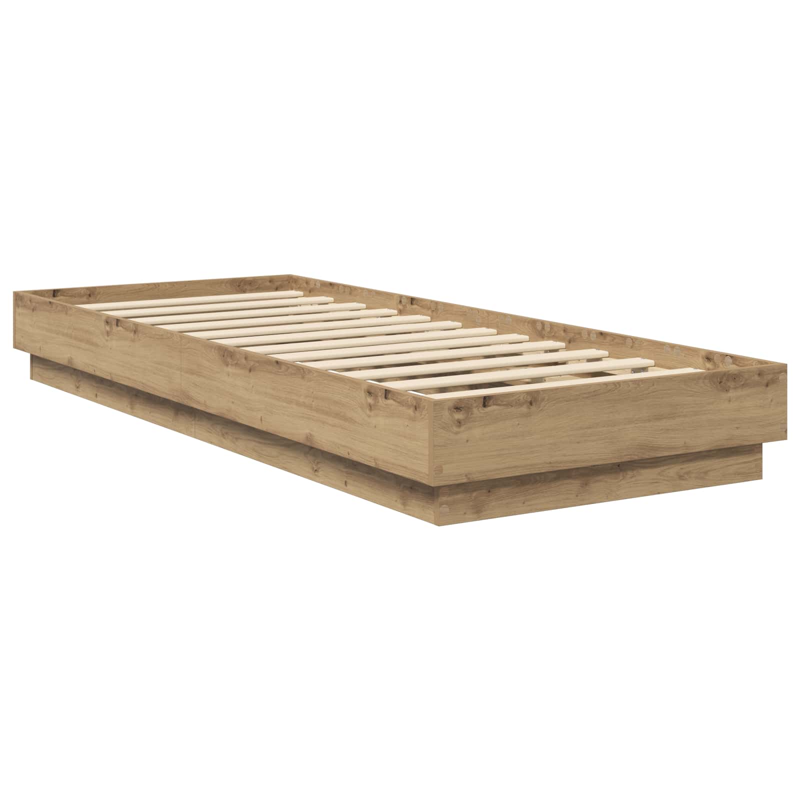 vidaXL Łóżko z ramą z LED Dąb artisian 80 x 200 cm Drewno inżynieryjne