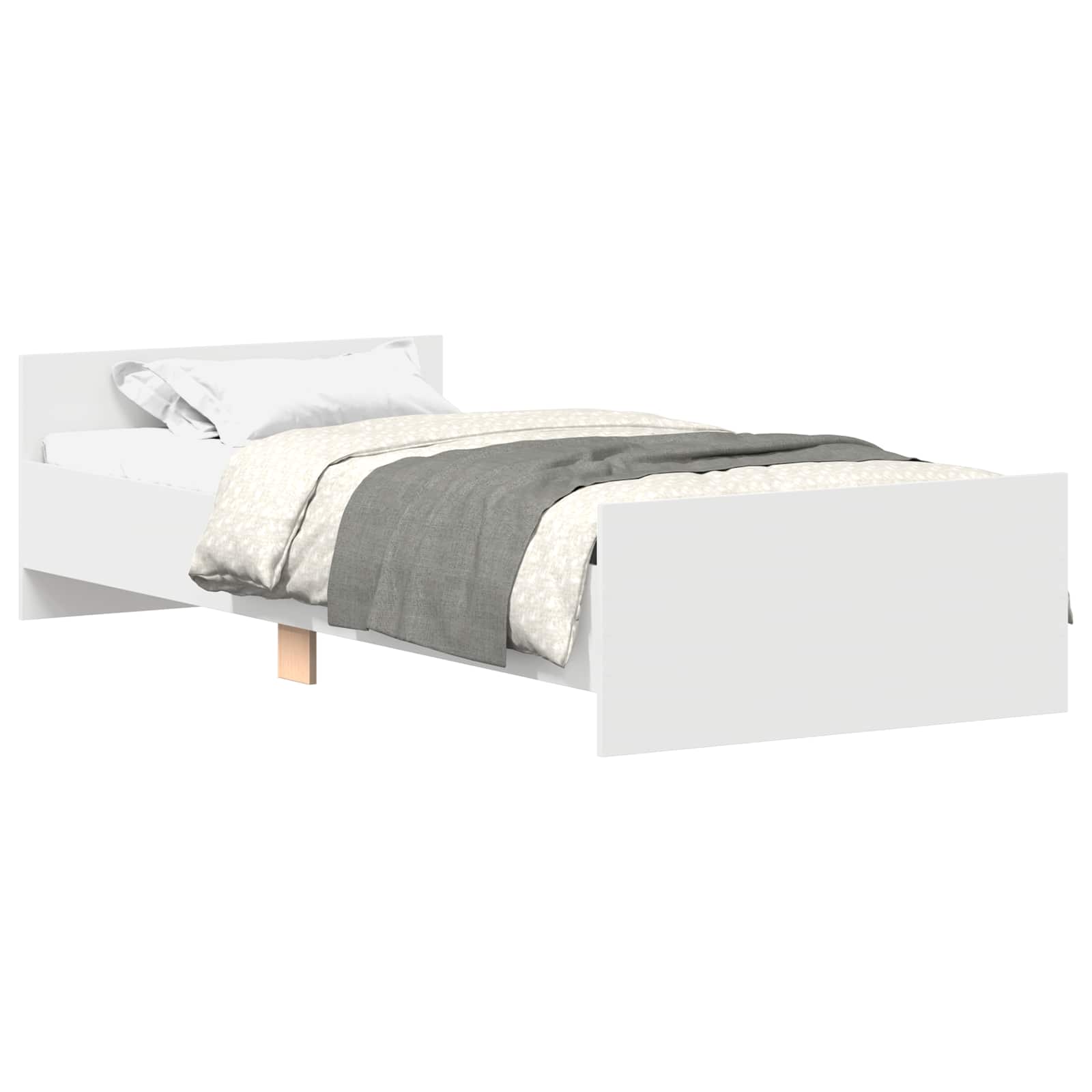 vidaXL Rama łóżka z wezgłowiem Biały 80 x 200 cm Drewno inżynieryjne