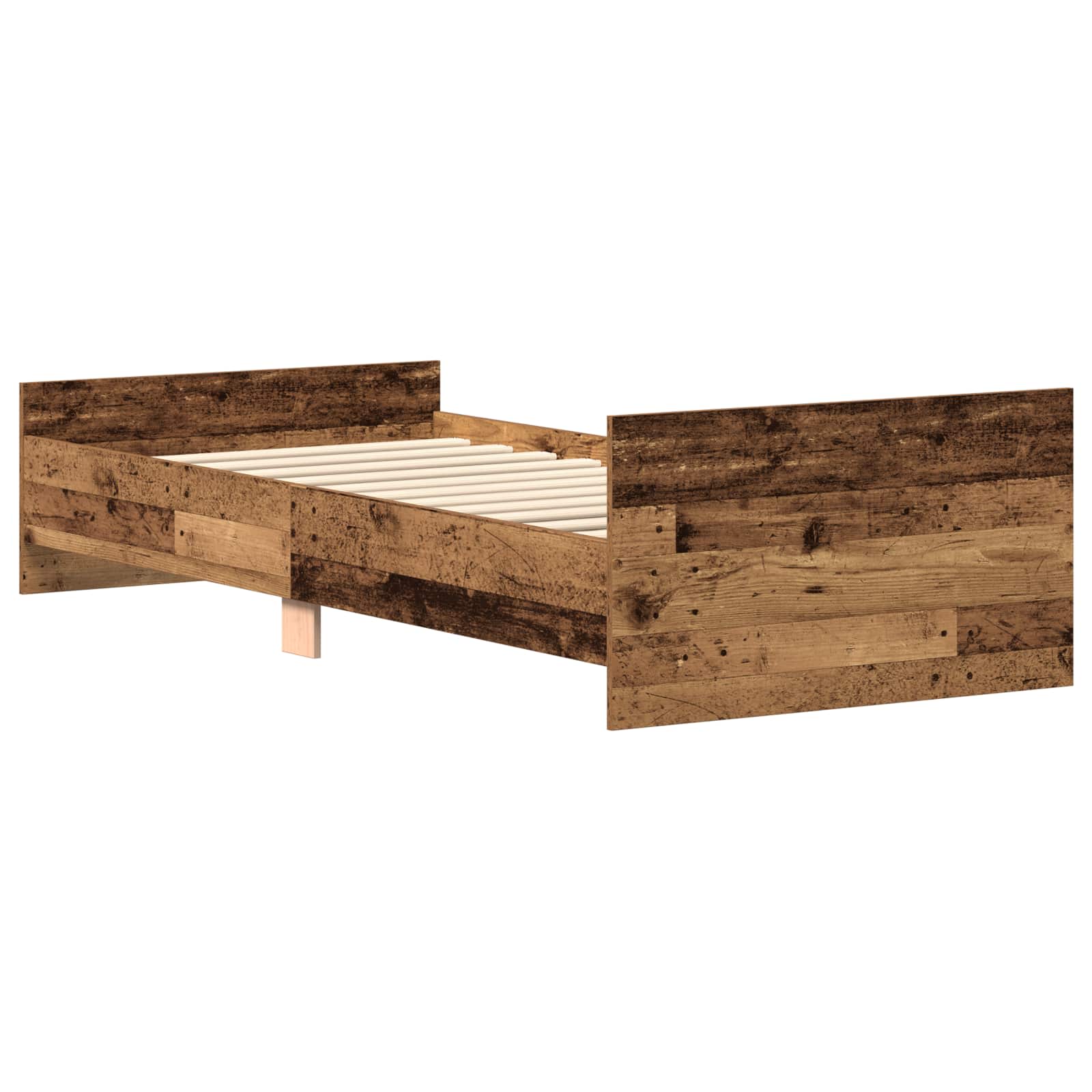vidaXL Rama łóżka z wezgłowiem Stare drewno 80 x 200 cm