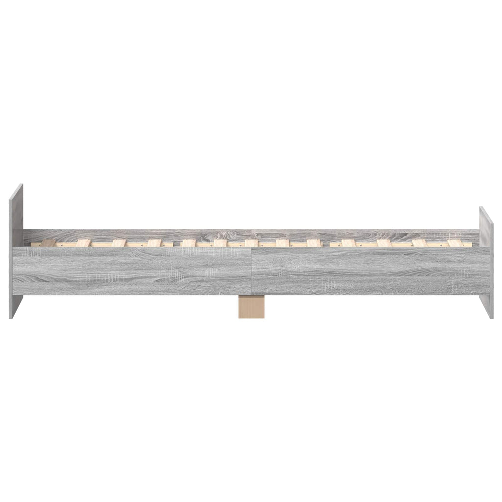 vidaXL Rama łóżka z wezgłowiem Szary Sonoma 80 x 200 cm