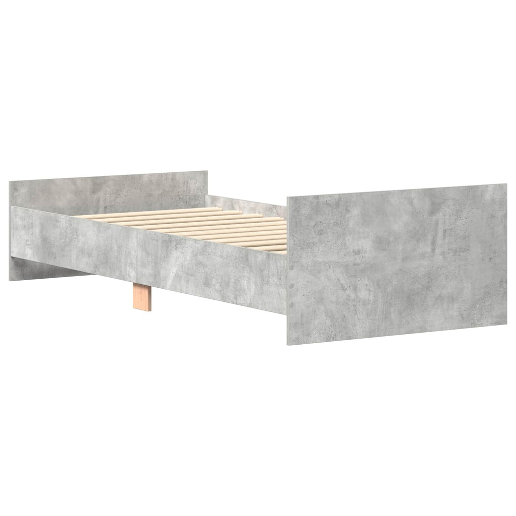 vidaXL Rama łóżka z wezgłowiem Betonowy szary 80 x 200 cm