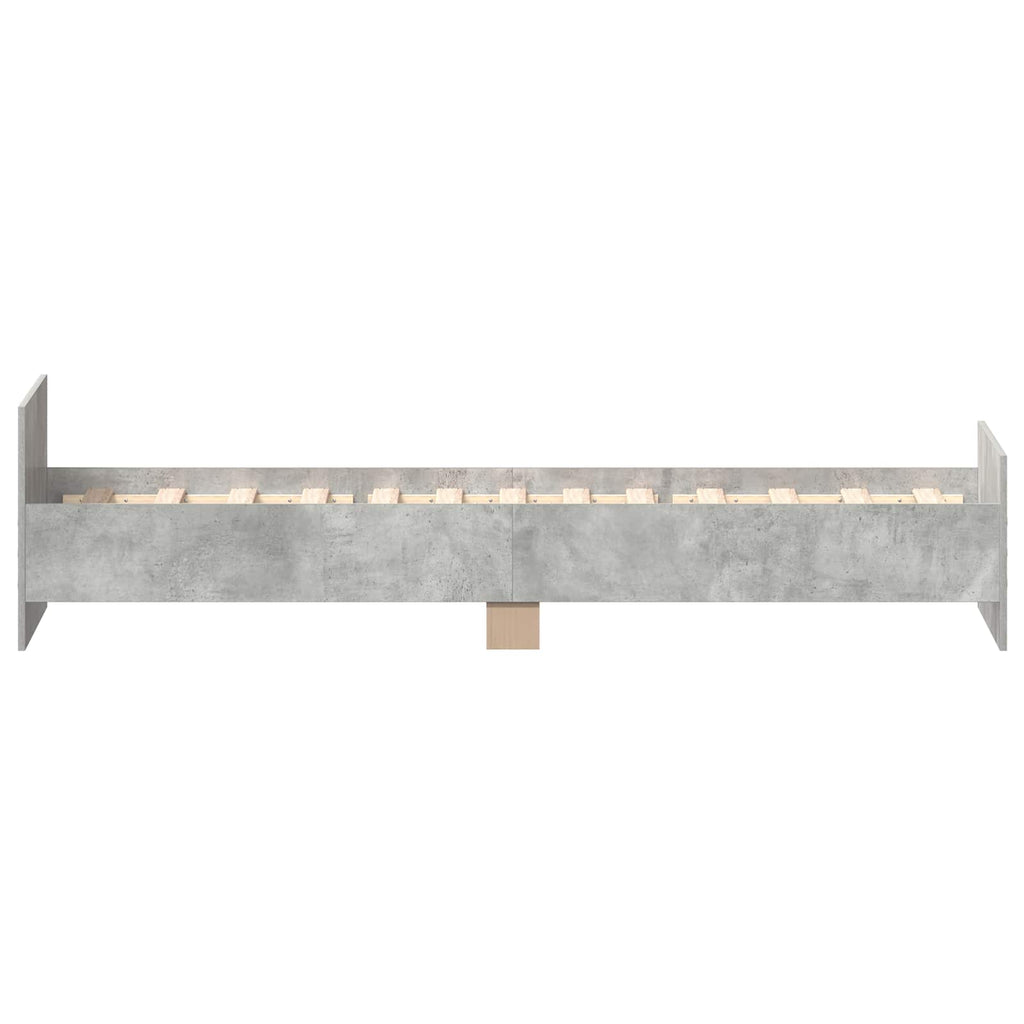 vidaXL Rama łóżka z wezgłowiem Betonowy szary 80 x 200 cm
