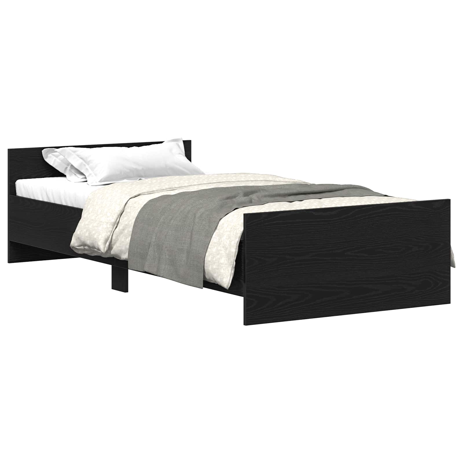 vidaXL Rama łóżka z wezgłowiem Czarny dąb 80 x 200 cm