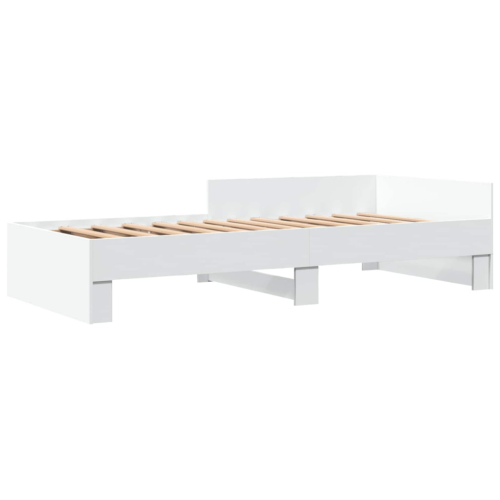 vidaXL Rama łóżka z wezgłowiem Biały 80 x 200 cm Drewno inżynieryjne