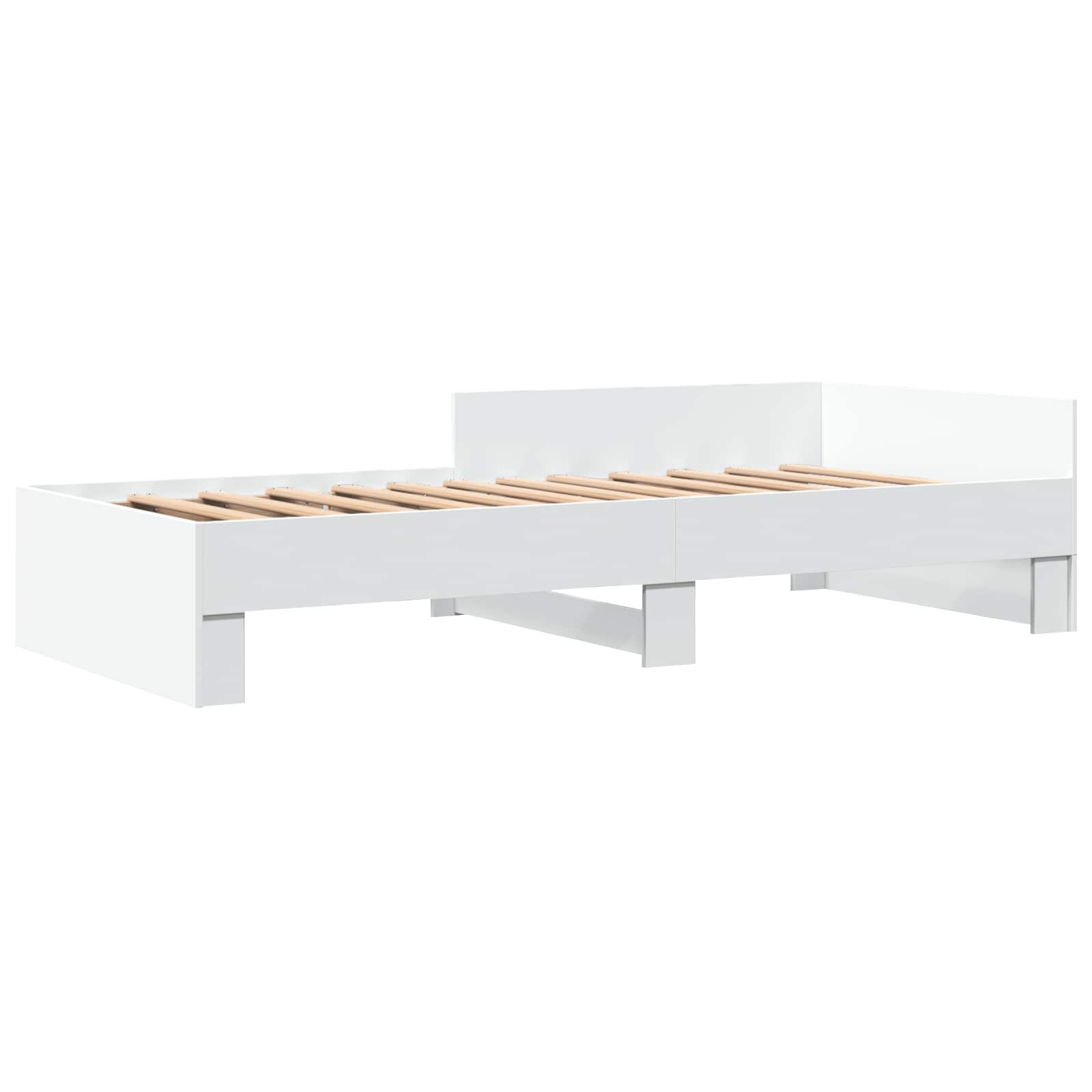 vidaXL Rama łóżka z wezgłowiem Biały 80 x 200 cm Drewno inżynieryjne