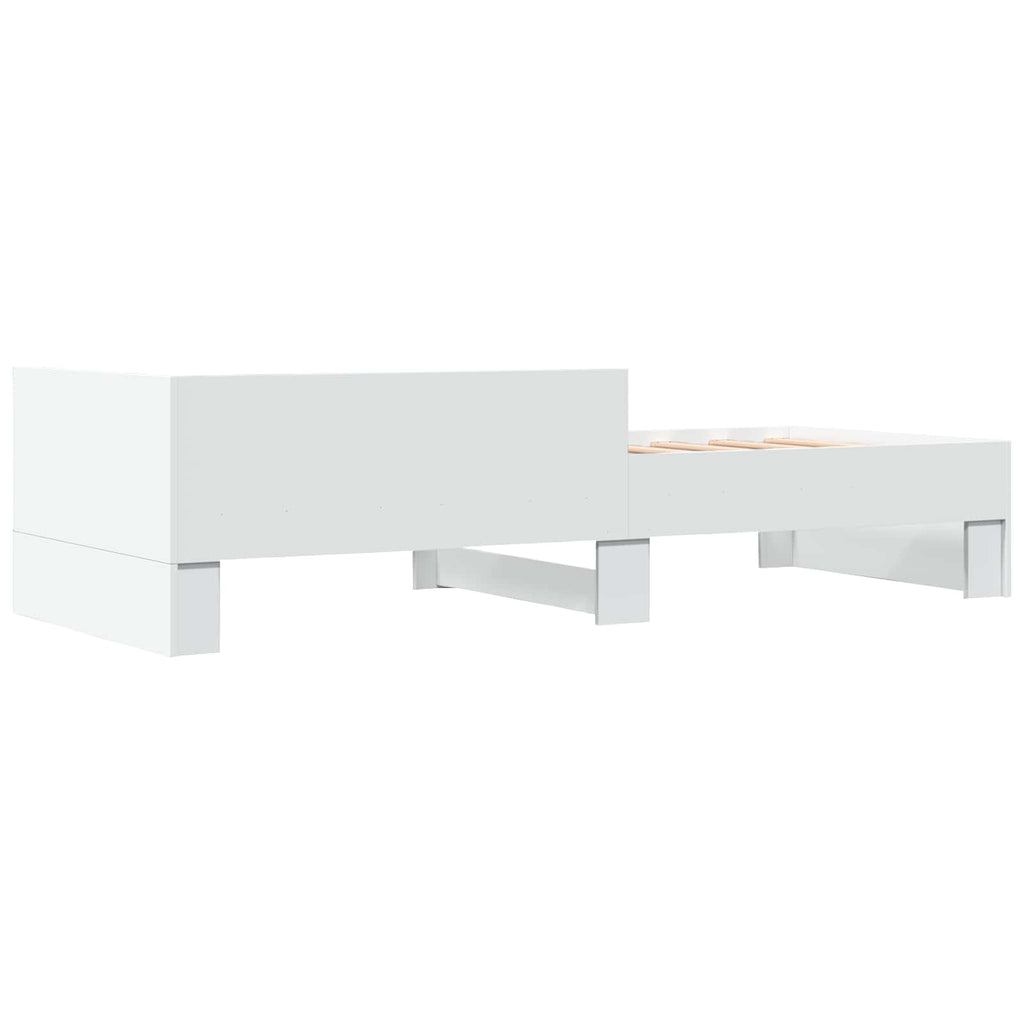 vidaXL Rama łóżka z wezgłowiem Biały 80 x 200 cm Drewno inżynieryjne