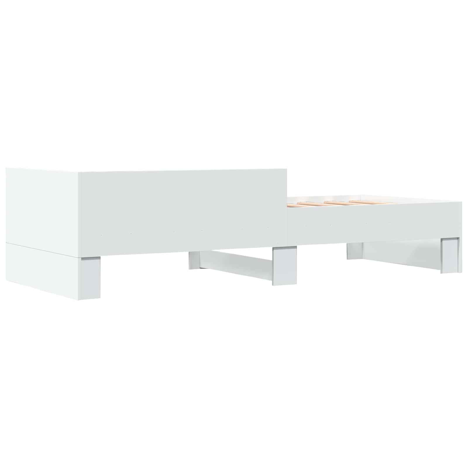 vidaXL Rama łóżka z wezgłowiem Biały 80 x 200 cm Drewno inżynieryjne