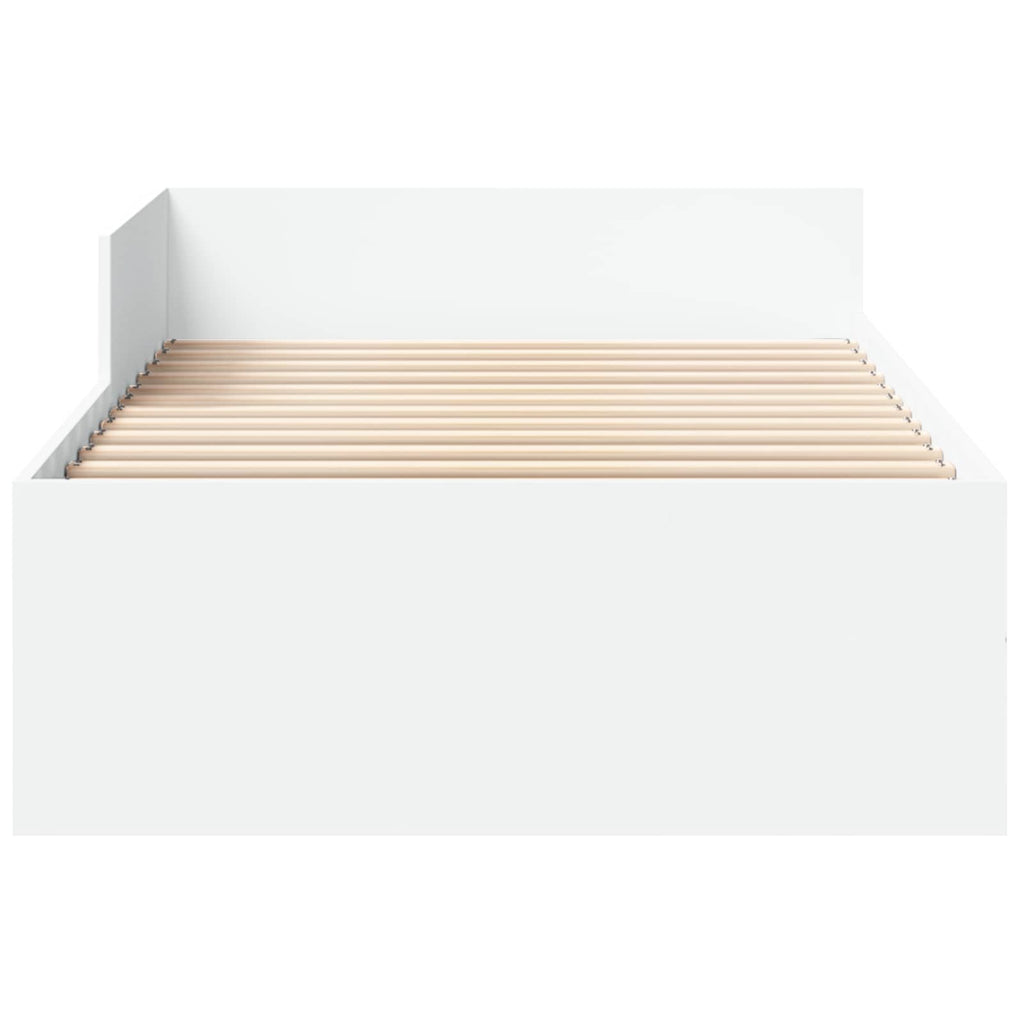 vidaXL Rama łóżka z wezgłowiem Biały 80 x 200 cm Drewno inżynieryjne