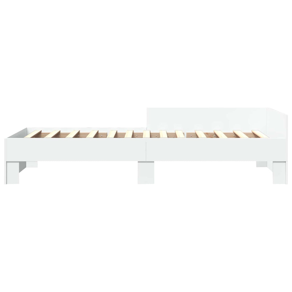 vidaXL Rama łóżka z wezgłowiem Biały 80 x 200 cm Drewno inżynieryjne