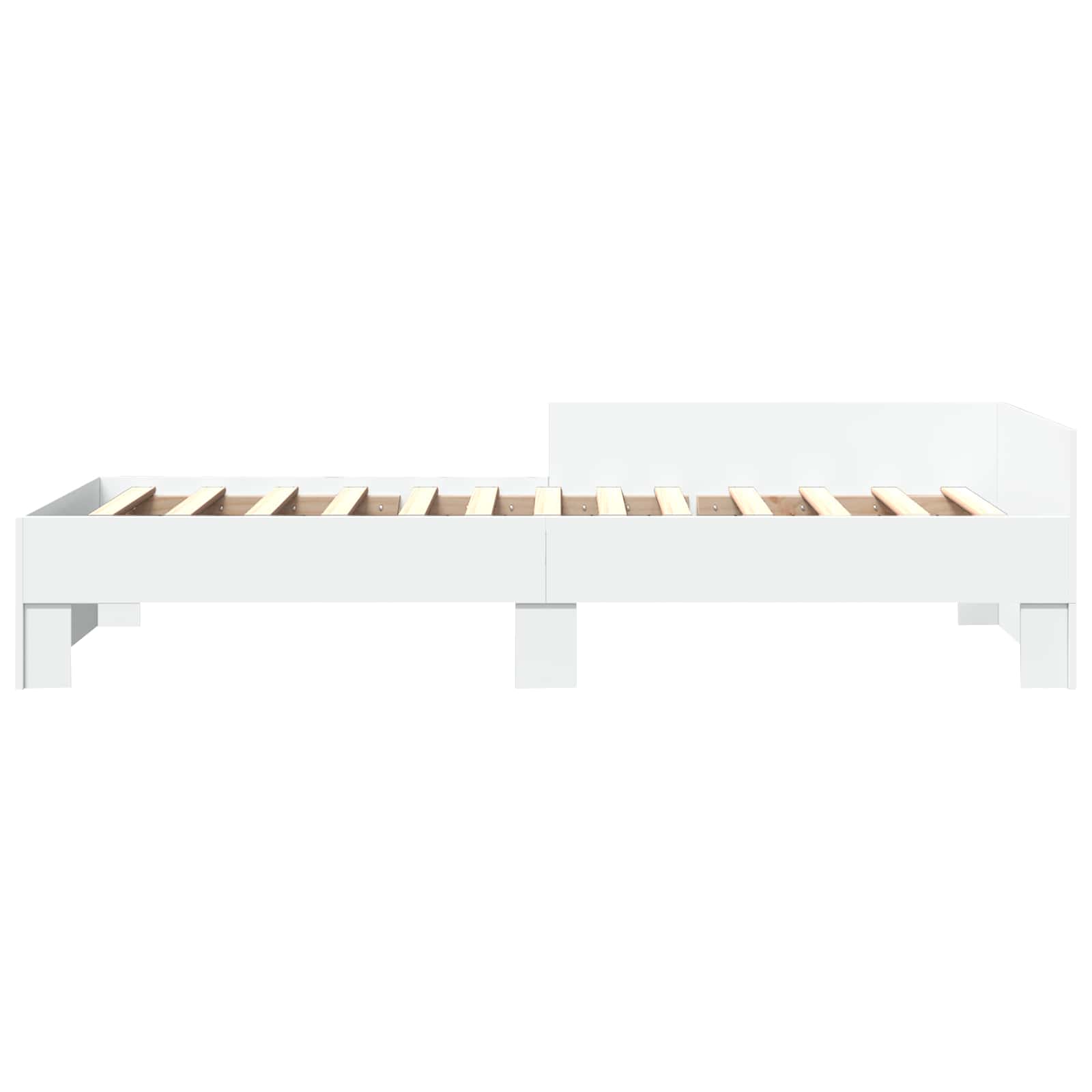 vidaXL Rama łóżka z wezgłowiem Biały 80 x 200 cm Drewno inżynieryjne