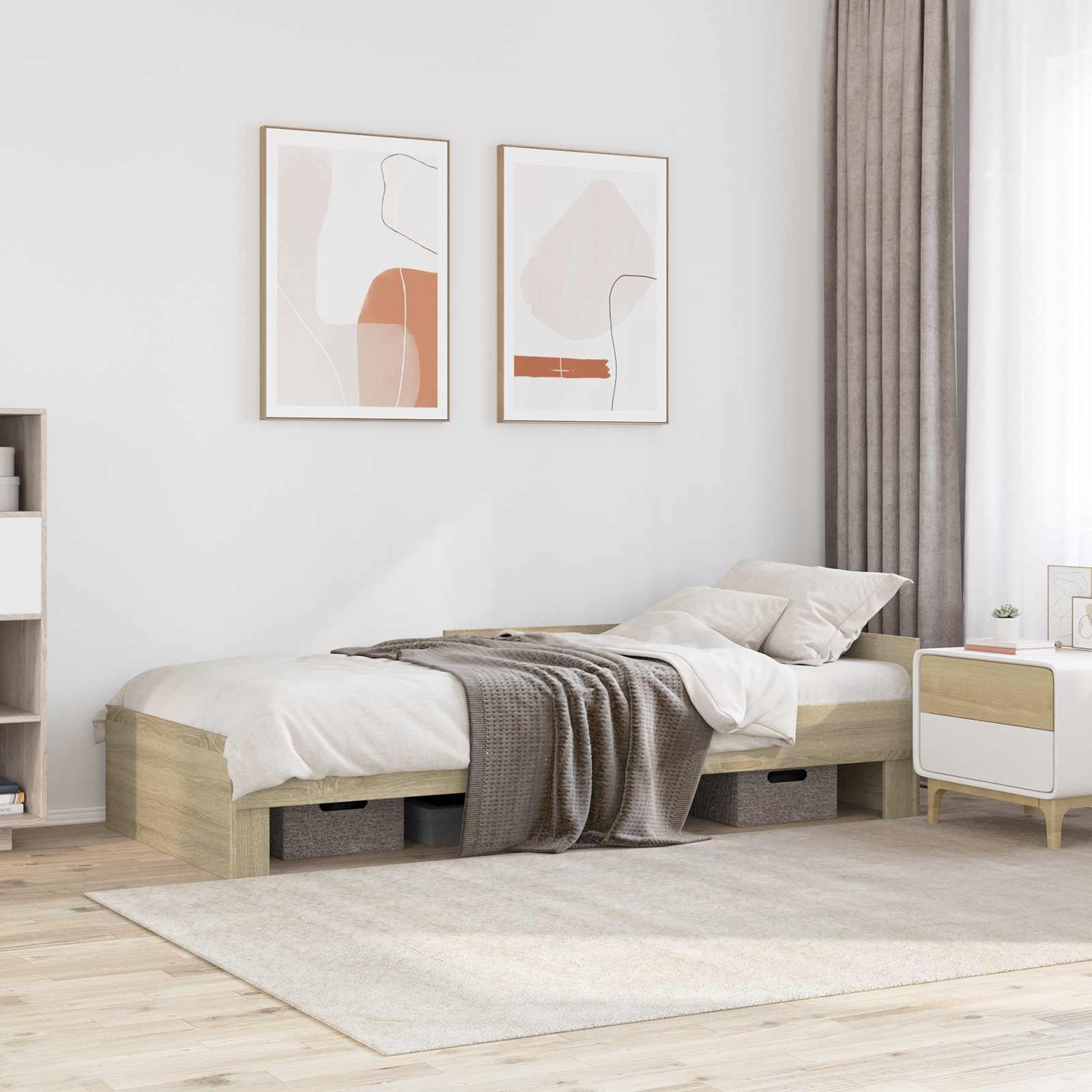 vidaXL Rama łóżka z wezgłowiem dąb Sonoma 80 x 200 cm