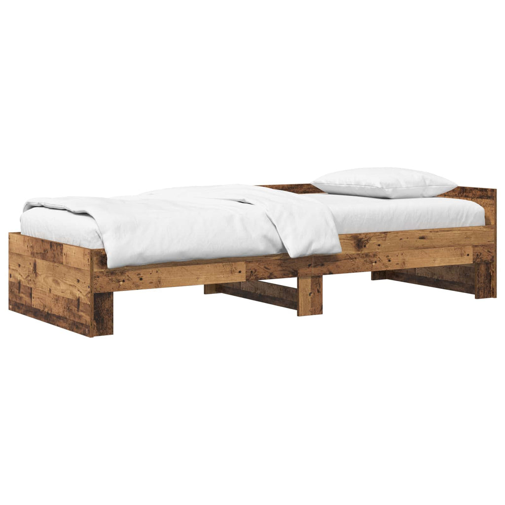 vidaXL Rama łóżka z wezgłowiem Stare drewno 80 x 200 cm