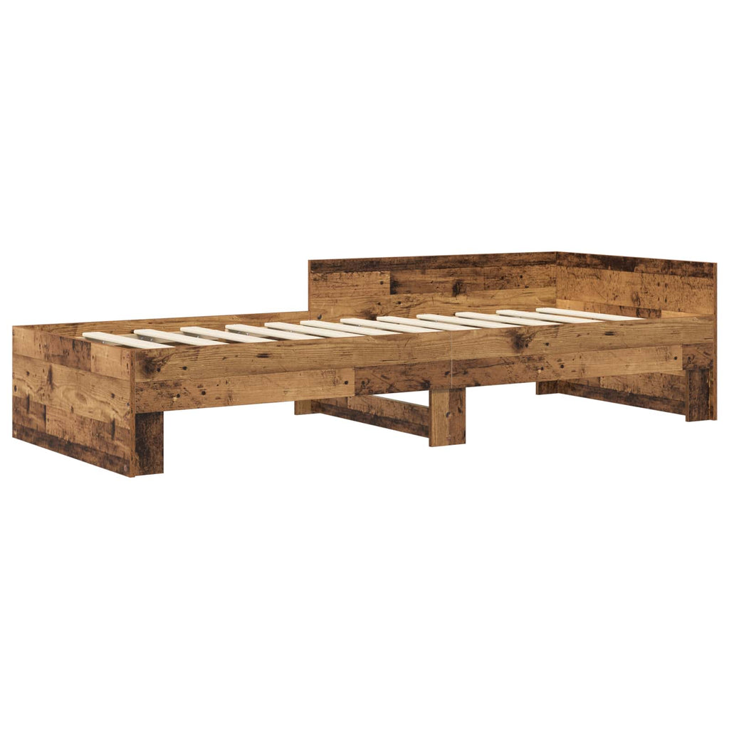 vidaXL Rama łóżka z wezgłowiem Stare drewno 80 x 200 cm