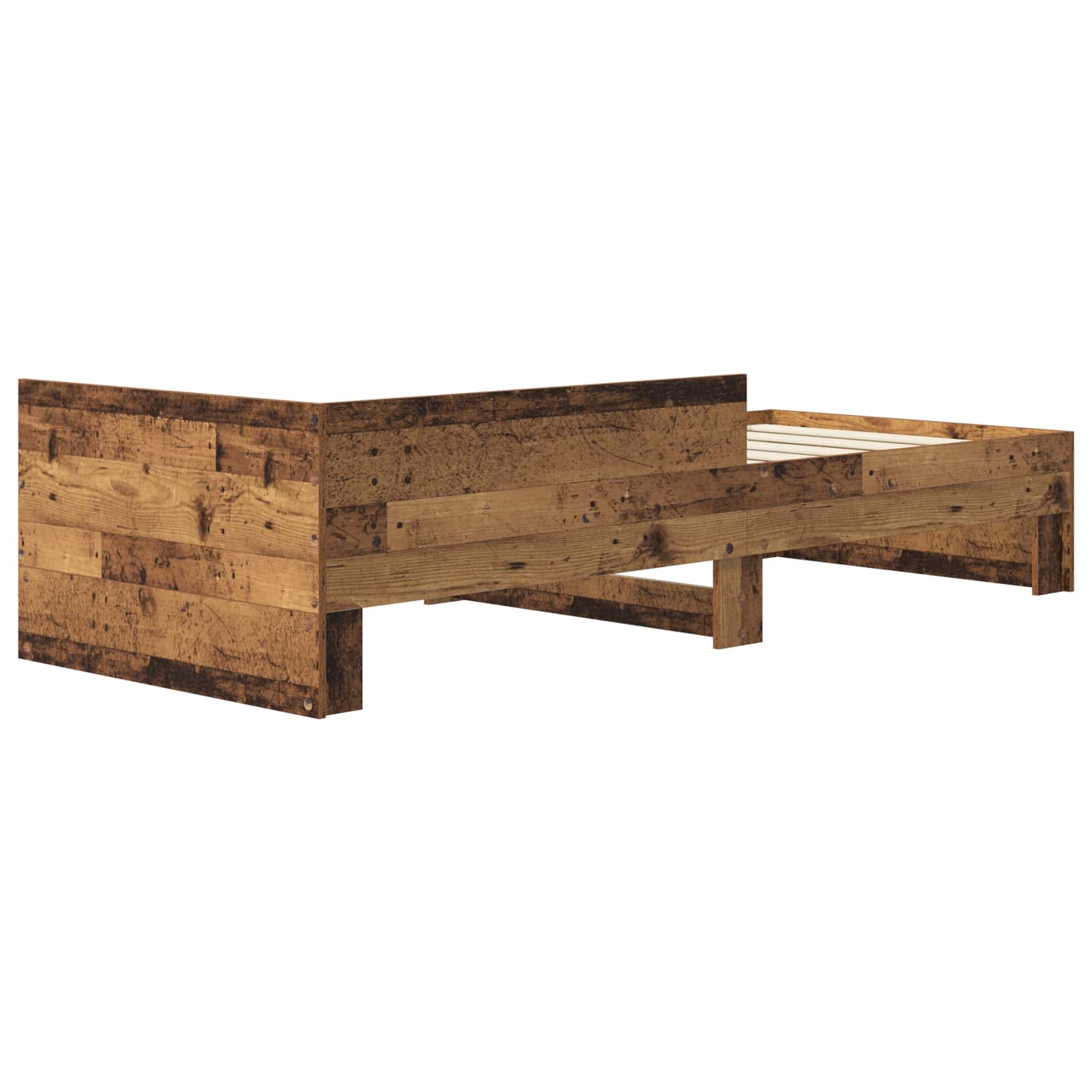 vidaXL Rama łóżka z wezgłowiem Stare drewno 80 x 200 cm